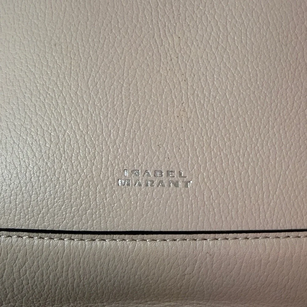 Isabel Marant Oskan Studded Grainy Leather Elegant Pearl Shoulder Bag‎